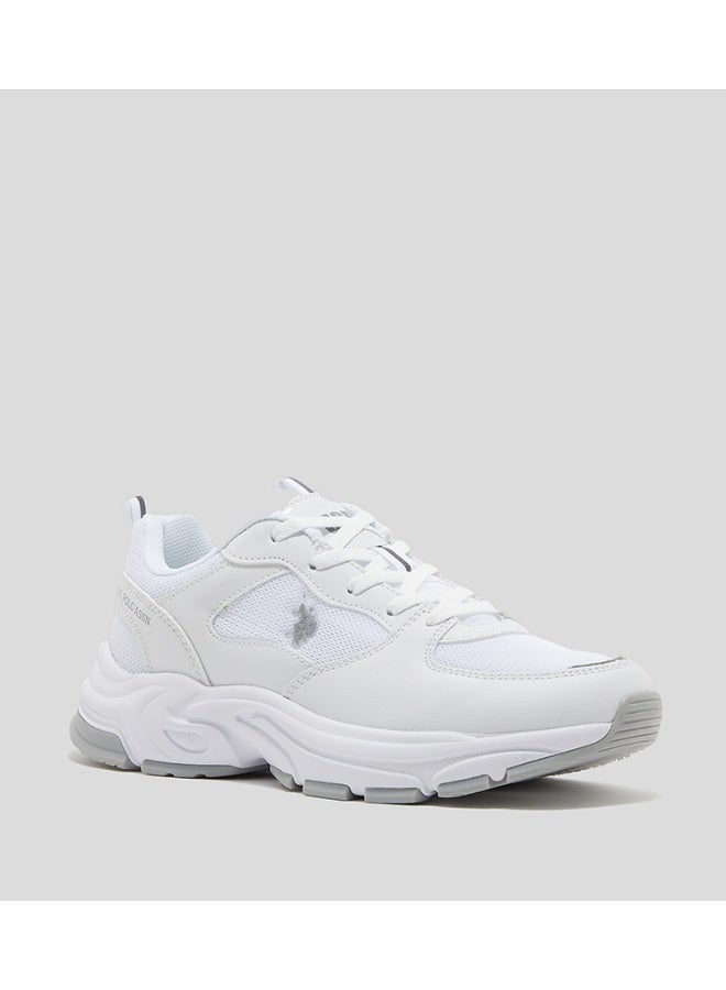 U.S. Polo Assn. Women’s SORLEY GLB 6FX Chunky Sole Sneakers - White & Gold - Image 1